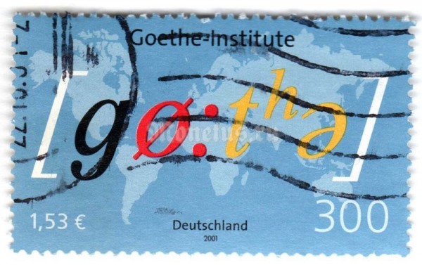 марка ФРГ 300 пфенниг "Goethe Institute" 2001 год Гашение