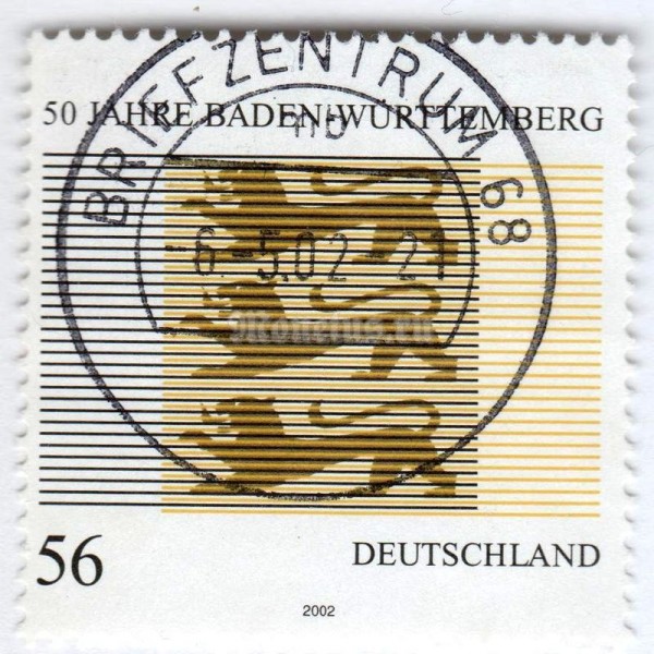 марка ФРГ 56 центов "Baden-Württemberg" 2002 год Гашение