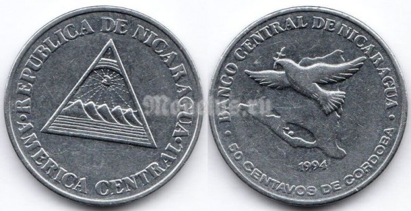 монета Никарагуа 50 сентаво 1994 год