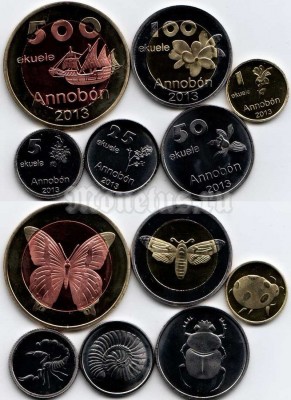 Аннобон набор из 6-ти монет 2013 год