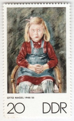 марка ГДР 20 пфенниг "Mädchenbildnis" 1970 год 