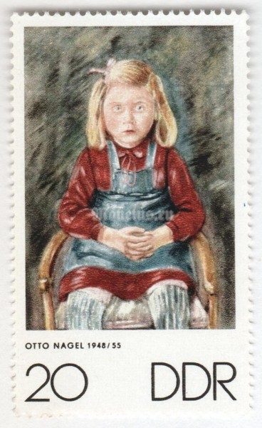 марка ГДР 20 пфенниг "Mädchenbildnis" 1970 год 