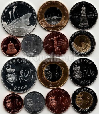 Редонда набор из 7-ми монет 2012 год Титаник