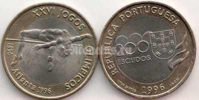 монета Португалия 200 эскудо 1996 год - XXVI летние Олимпийские Игры, Атланта 1996
