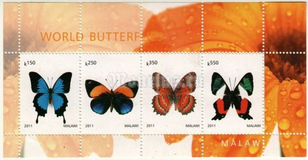 Блок Малави " Бабочки" 2011 год № 4