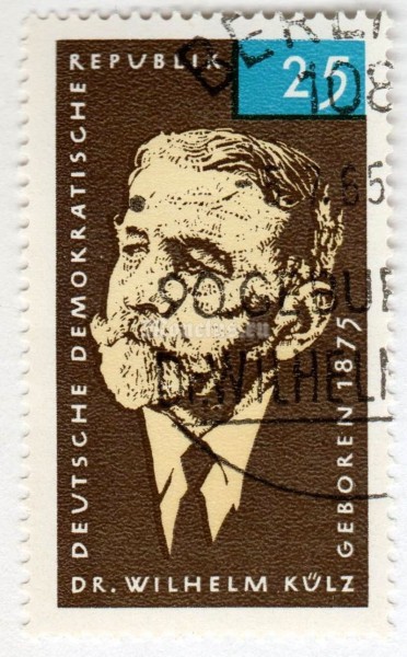 марка ГДР 25 пфенниг "Dr. Külz, Wilhelm" 1965 год Гашение