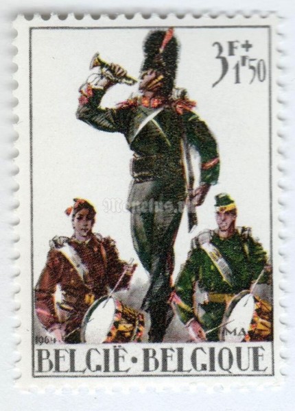 марка Бельгия 3+1,50 франка "Patriotic Works" 1964 год