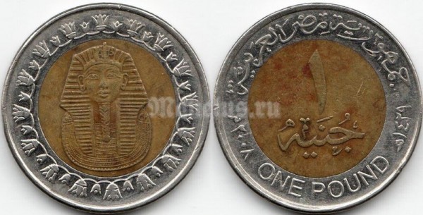 монета Египет 1 фунт 2008 год