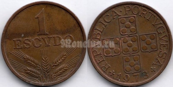 монета Португалия 1 эскудо 1973 год