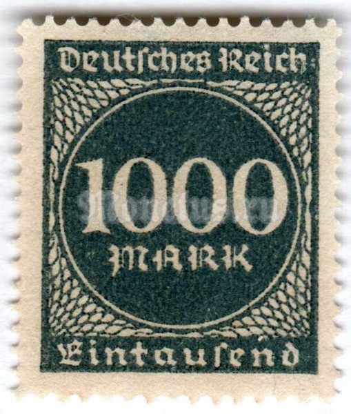марка Немецкий Рейх 1000 рейхсмарок "Value in circle" 1923 год