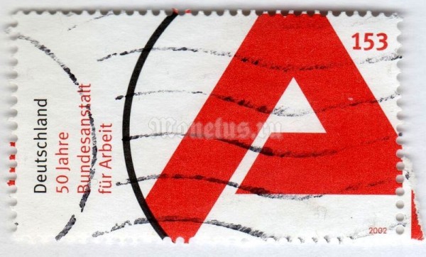 марка ФРГ 153 центов "Labour" 2002 год Гашение
