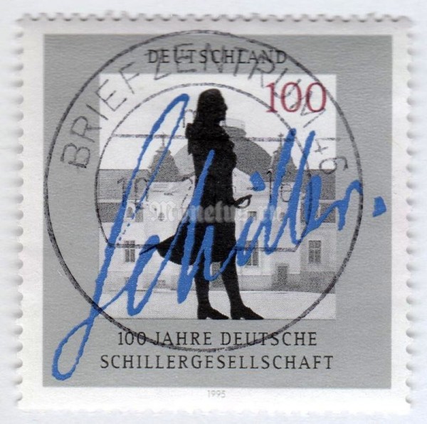 марка ФРГ 100 пфенниг "Schiller Society" 1995 год Гашение