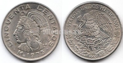 монета Мексика 50 сентаво 1975 год