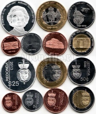 Редонда набор из 7-ми монет 2013 год Маргарет Тэтчер