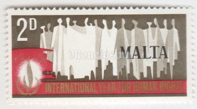 марка Мальта 2 пенни "Human Rights" 1968 год