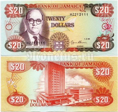 банкнота Ямайка 20 долларов 1995 год