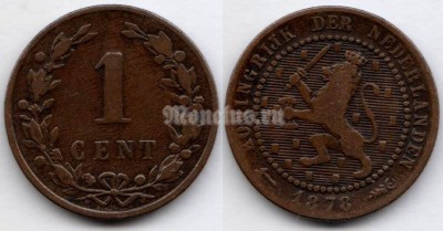 монета Нидерланды 1 цент 1878 год