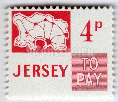 марка Джерси 4 пенни "Figures" 1971 год