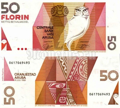 банкнота Аруба 50 флоринов 1993 год 