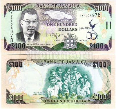 бона Ямайка 100 долларов 2012 год "50 лет Независимости"