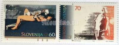 сцепка Словения 130 толар "Europa 1995 - liberation of the camps-peace and freedom" 1995 год
