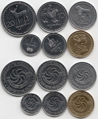 Грузия набор из 6-ти монет 90-е годы