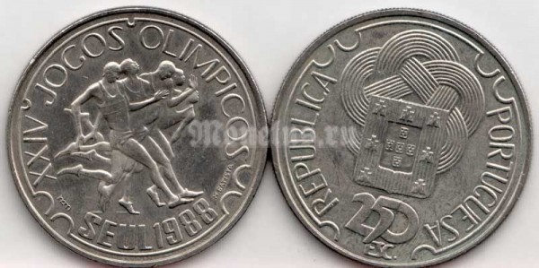 монета Португалия 250 эскудо 1988 год - XXIV летние Олимпийские Игры, Сеул 1988