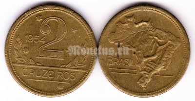 монета Бразилия 2 крузейро 1954 год