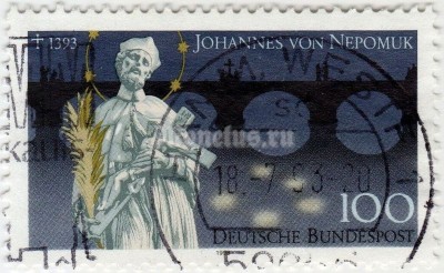 марка Германия 100 пфенинг "Jones von Nepomuk" 1993 год гашение