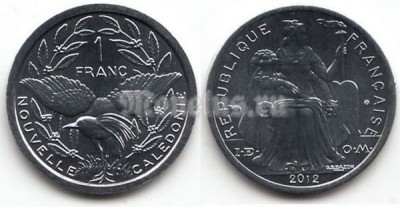 Монета Новая Каледония 1 франк 2012 год
