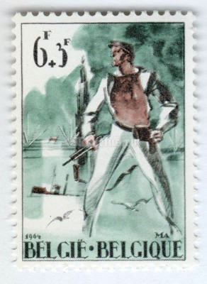 марка Бельгия 6+3 франка "Patriotic Works" 1964 год