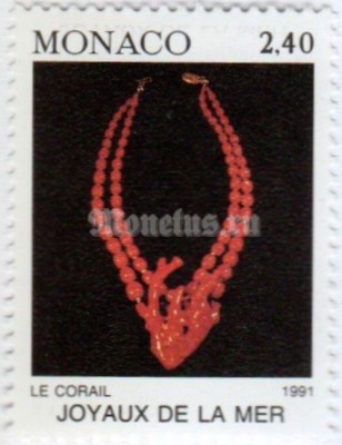 марка Монако 2,40 франка "Coral necklace" 1991 год