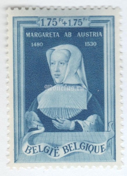 марка Бельгия 1,75+1,75 франка "Paintings" 1941 год