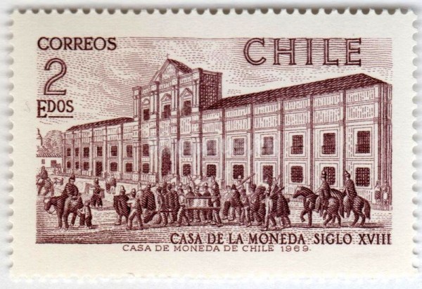 марка Чили 2 эскудо "Casa de Moneda de Chile" 1970 года