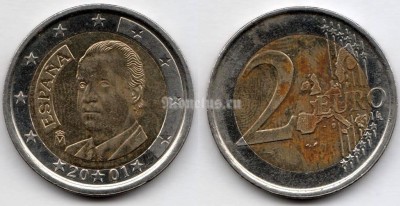 монета Испания 2 евро 2001 год
