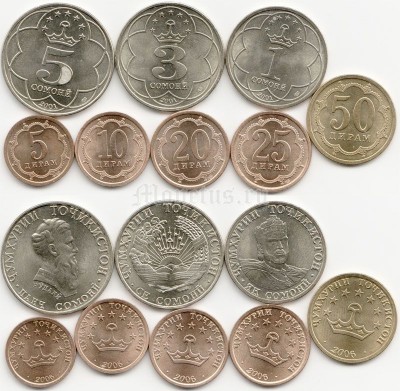 Таджикистан набор из 8-ми монет