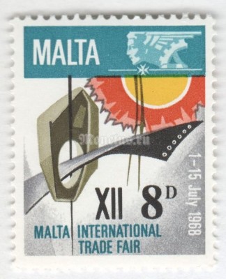 марка Мальта 8 пенни "Products" 1968 год