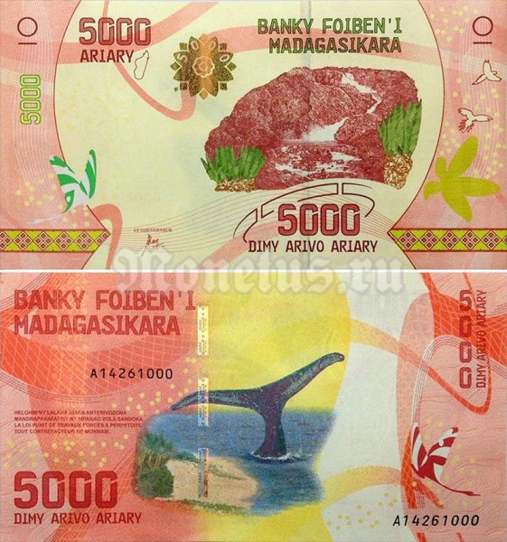 Банкнота Мадагаскар 5 000 ариари 2017 год