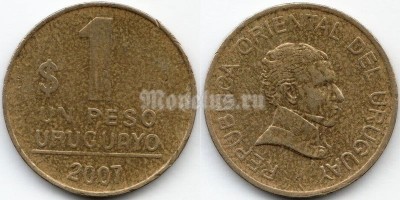 монета Уругвай 1 песо 2007 год