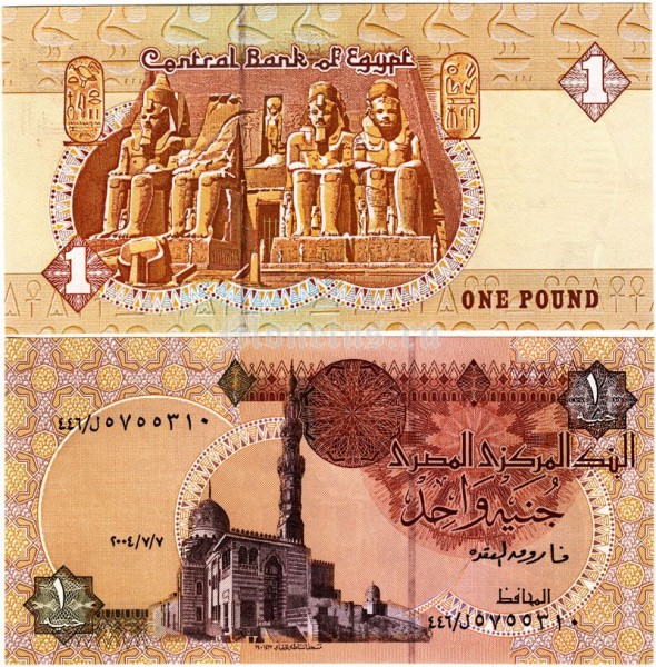 бона Египет 1 фунт 2004-2005 год