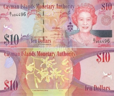 бона Каймановы острова 10 долларов 2010 год