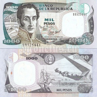 бона Колумбия 1 000 песо 1995 год