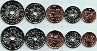 Дания набор из 5-ти монет 2006 год