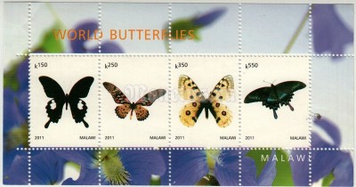 Блок Малави " Бабочки" 2011 год № 8