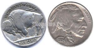 Монета США 5 центов 1934 год