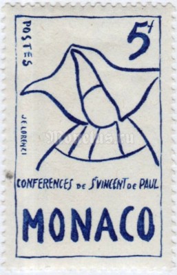 марка Монако 5 франков "Nun" 1954 год