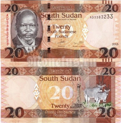 бона Южный Судан 20 фунтов 2015 год