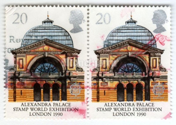 сцепка Великобритания 40 пенни "C.E.P.T.- Alexandra Palace" 1990 год Гашение