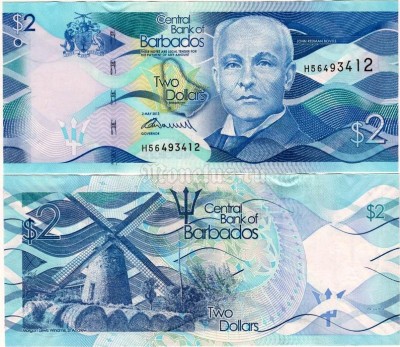 бона Барбадос 2 доллара 2013 год