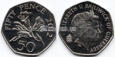 монета Гернси 50 пенсов 2003-2012 год